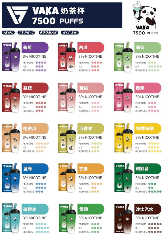 VAKA奶茶杯7500口 vaka拋棄式電子煙 現貨